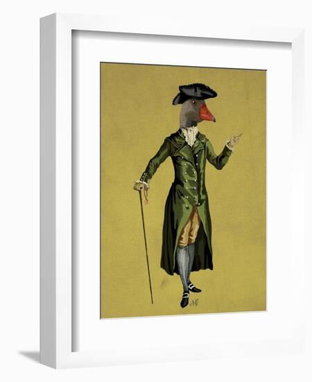 Goose in Green Regency Coat-Fab Funky-Framed Art Print