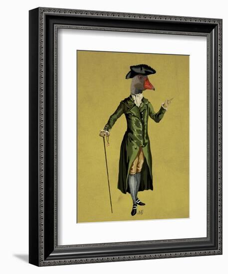 Goose in Green Regency Coat-Fab Funky-Framed Art Print