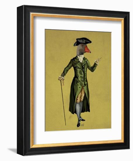 Goose in Green Regency Coat-Fab Funky-Framed Art Print