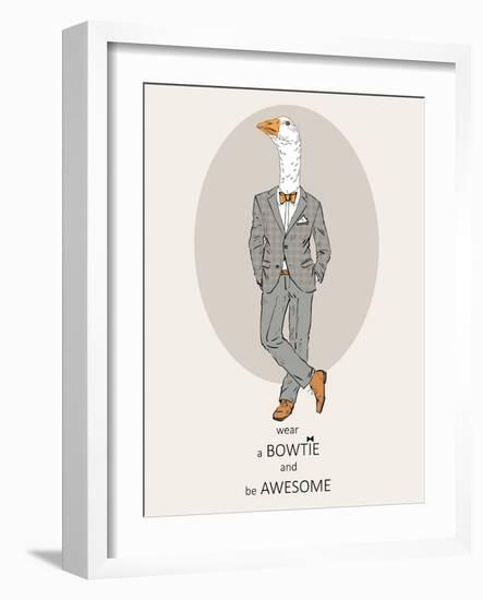 Goose in Pin Suit-Olga Angellos-Framed Art Print