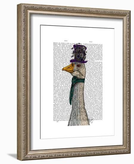 Goose in Purple Hat-Fab Funky-Framed Premium Giclee Print