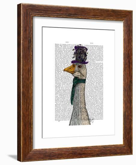 Goose in Purple Hat-Fab Funky-Framed Premium Giclee Print