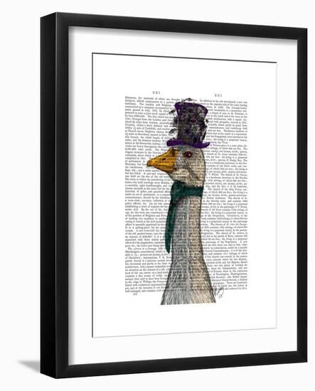 Goose in Purple Hat-Fab Funky-Framed Premium Giclee Print