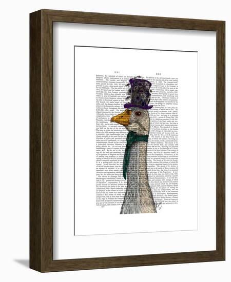 Goose in Purple Hat-Fab Funky-Framed Art Print