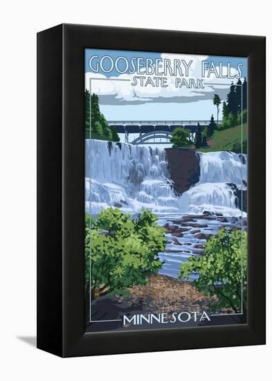 Gooseberry Falls State Park - Minnesota-Lantern Press-Framed Stretched Canvas