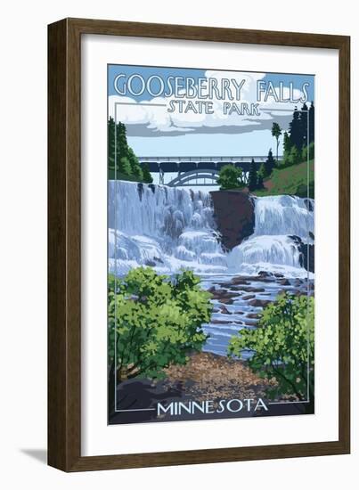 Gooseberry Falls State Park - Minnesota-Lantern Press-Framed Art Print