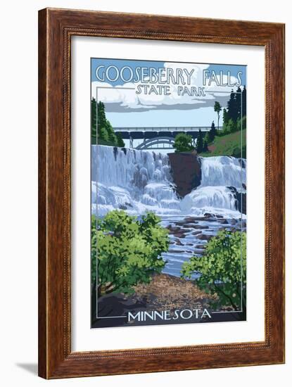 Gooseberry Falls State Park - Minnesota-Lantern Press-Framed Art Print