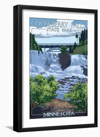 Gooseberry Falls State Park - Minnesota-Lantern Press-Framed Art Print