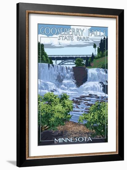 Gooseberry Falls State Park - Minnesota-Lantern Press-Framed Art Print