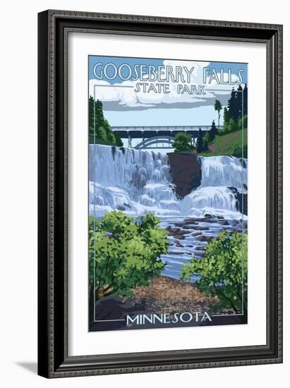 Gooseberry Falls State Park - Minnesota-Lantern Press-Framed Art Print