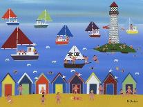 Boats in Lighthouse Bay-Gordon Barker-Framed Giclee Print