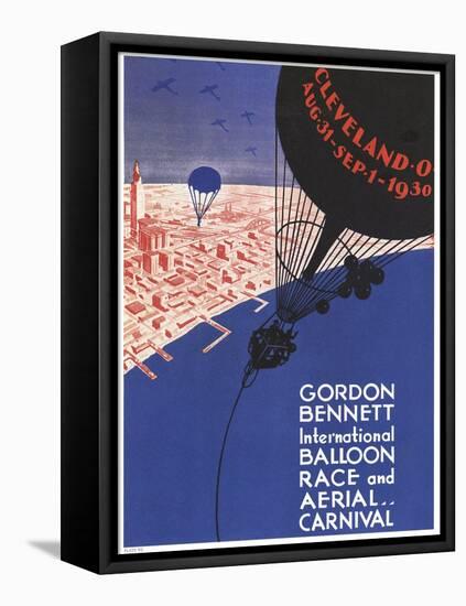 Gordon Bennett International Balloon Race In Cleveland-null-Framed Stretched Canvas