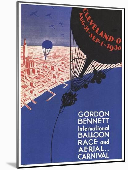 Gordon Bennett International Balloon Race In Cleveland-null-Mounted Art Print