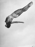 Diver Ann Ross Performing Dive-Gordon Coster-Photographic Print