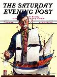 "Dolphins and Ship," Saturday Evening Post Cover, September 29, 1934-Gordon Grant-Giclee Print