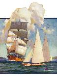"Ship and Sailboats," Saturday Evening Post Cover, July 16, 1932-Gordon Grant-Giclee Print