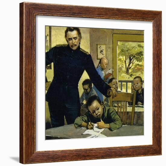 Gordon Helped Impoverished Children, Teaching Them in His House in Gravesend-Alberto Salinas-Framed Giclee Print