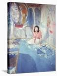 Painter Helen Frankenthaler Sitting Amidst Her Art in Her Studio-Gordon Parks-Premium Photographic Print