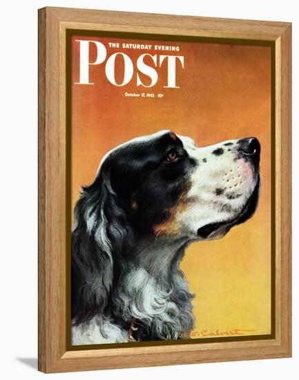 "Gordon Setter," Saturday Evening Post Cover, October 17, 1942-W.W. Calvert-Framed Premier Image Canvas