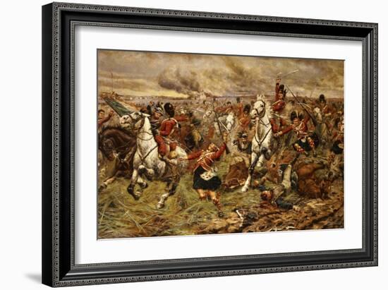 Gordons and Greys to the Front! Incident at Waterloo-Stanley Berkeley-Framed Giclee Print