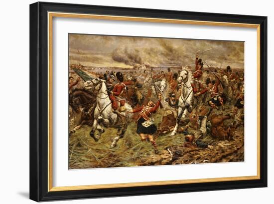 Gordons and Greys to the Front! Incident at Waterloo-Stanley Berkeley-Framed Giclee Print