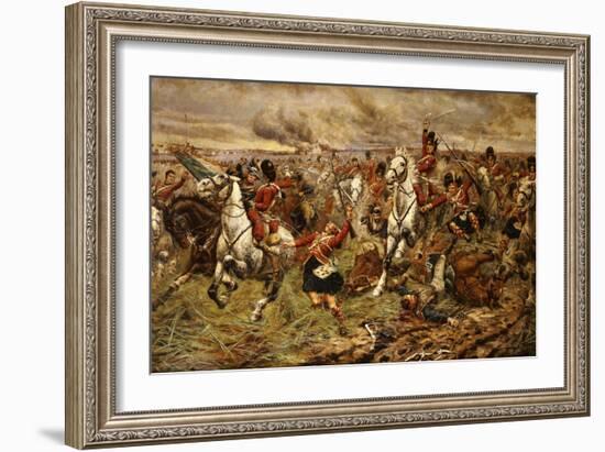 Gordons and Greys to the Front, Incident at Waterloo-Stanley Berkeley-Framed Giclee Print