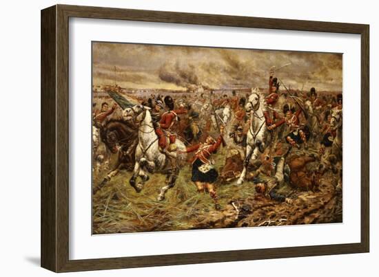 Gordons and Greys to the Front, Incident at Waterloo-Stanley Berkeley-Framed Giclee Print