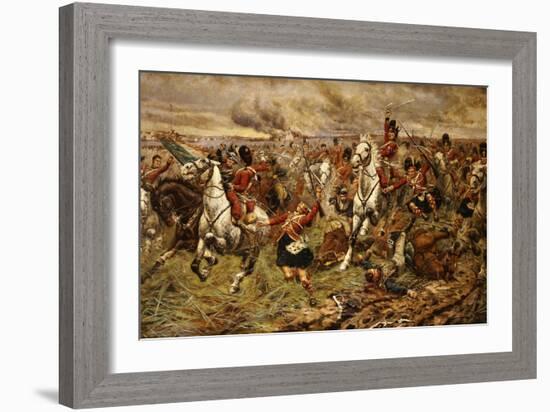 Gordons and Greys to the Front, Incident at Waterloo-Stanley Berkeley-Framed Giclee Print