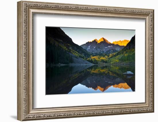 Gorgeous Fall Sunrise at Maroon Bells, Aspen, Colorado-Brad Beck-Framed Photographic Print