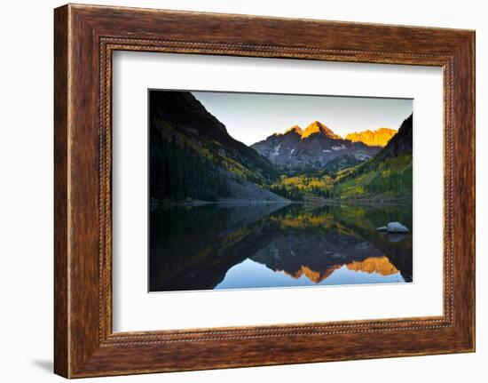 Gorgeous Fall Sunrise at Maroon Bells, Aspen, Colorado-Brad Beck-Framed Photographic Print