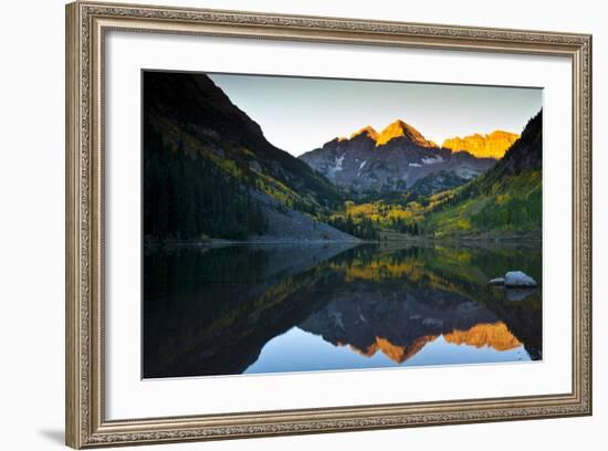 Gorgeous Fall Sunrise at Maroon Bells, Aspen, Colorado-Brad Beck-Framed Photographic Print