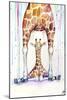 Gorgeous Giraffes (Rain)-Marc Allante-Mounted Giclee Print