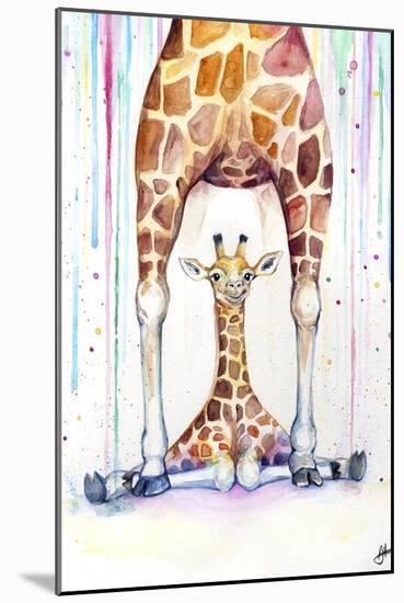 Gorgeous Giraffes (Rain)-Marc Allante-Mounted Giclee Print