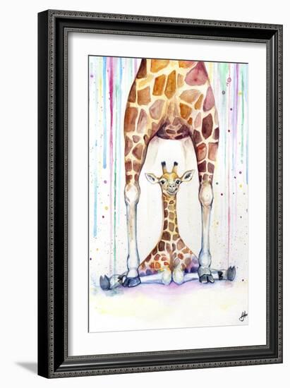 Gorgeous Giraffes (Rain)-Marc Allante-Framed Giclee Print