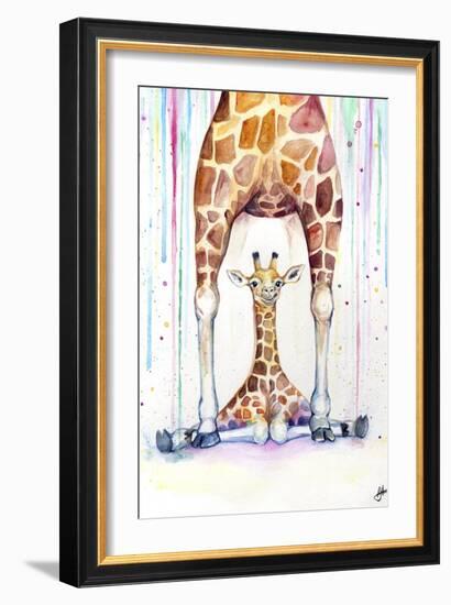 Gorgeous Giraffes (Rain)-Marc Allante-Framed Giclee Print