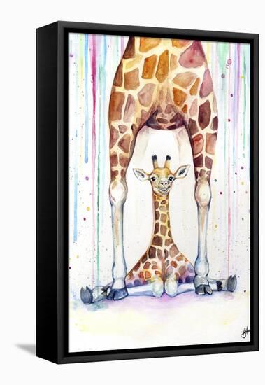 Gorgeous Giraffes (Rain)-Marc Allante-Framed Premier Image Canvas