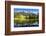 Gorgeous Reflection in the Smooth Water of the Lake in the Park.  Snowy Mountains and Evergreen For-kavram-Framed Photographic Print