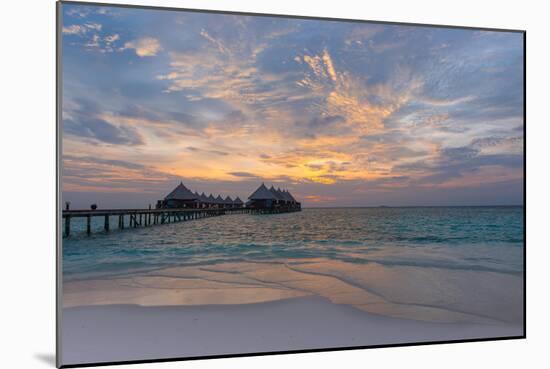 Gorgeous Sunset over the Ocean. Panorama of Tropical Island. Maldives-Maryna Patzen-Mounted Photographic Print