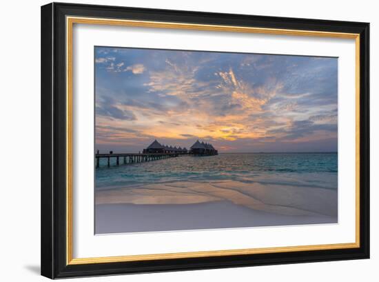 Gorgeous Sunset over the Ocean. Panorama of Tropical Island. Maldives-Maryna Patzen-Framed Photographic Print