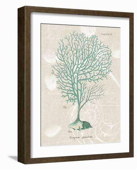 Gorgonia Granulata on Linen Sea Foam-Wild Apple Portfolio-Framed Art Print