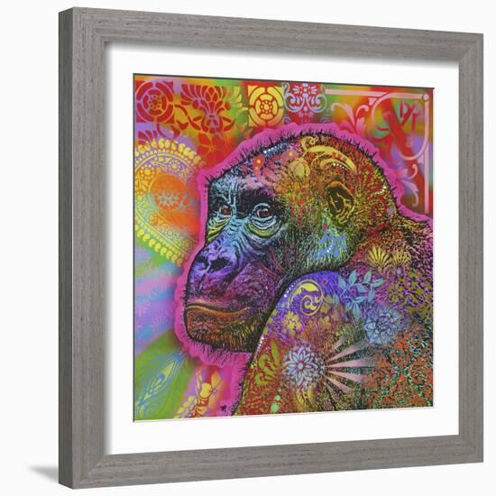 Gorilla, Monkeys, Chimp, Pop Art, Animals, Looking over your shoulder, Stencils, Colorful-Russo Dean-Framed Giclee Print