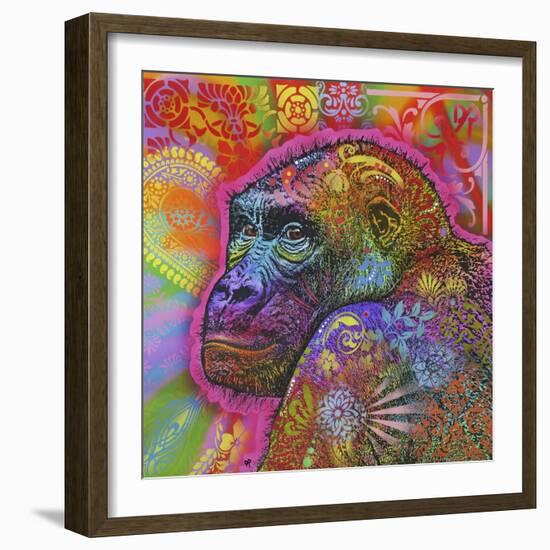 Gorilla, Monkeys, Chimp, Pop Art, Animals, Looking over your shoulder, Stencils, Colorful-Russo Dean-Framed Giclee Print