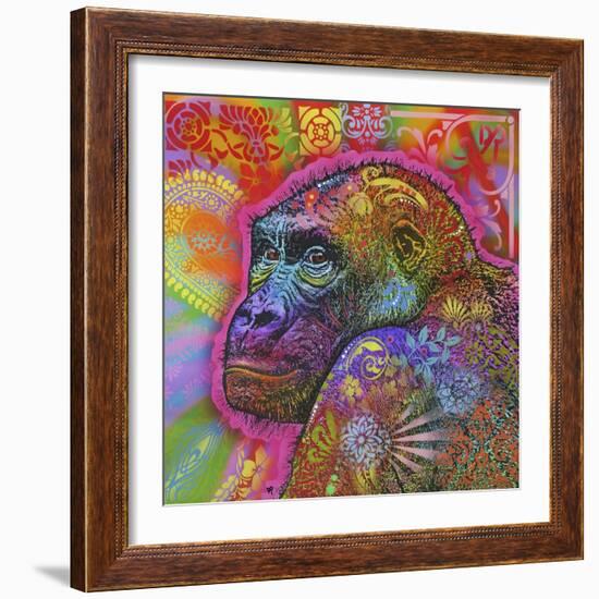 Gorilla, Monkeys, Chimp, Pop Art, Animals, Looking over your shoulder, Stencils, Colorful-Russo Dean-Framed Giclee Print