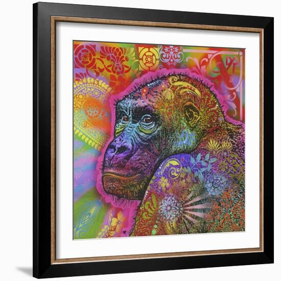 Gorilla, Monkeys, Chimp, Pop Art, Animals, Looking over your shoulder, Stencils, Colorful-Russo Dean-Framed Giclee Print