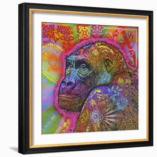 Gorilla, Monkeys, Chimp, Pop Art, Animals, Looking over your shoulder, Stencils, Colorful-Russo Dean-Framed Giclee Print