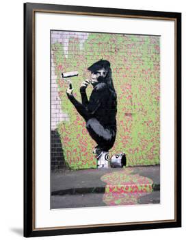 Gorilla-Banksy-Framed Giclee Print