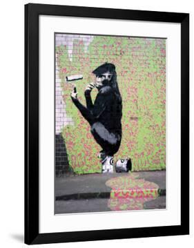 Gorilla-Banksy-Framed Giclee Print