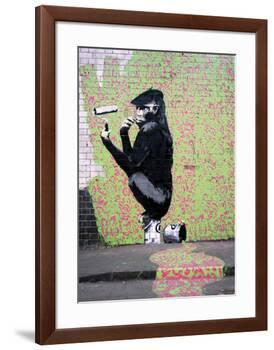 Gorilla-Banksy-Framed Giclee Print