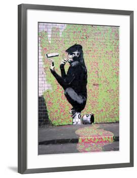 Gorilla-Banksy-Framed Giclee Print