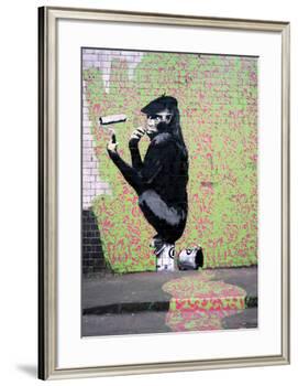 Gorilla-Banksy-Framed Giclee Print